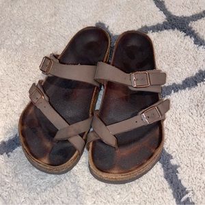 Very Used Birkenstocks With Toe Strap